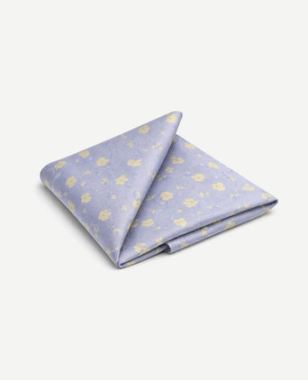 Zijde pochet bloem beige