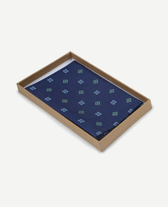 Suitable zijde pochet bloem donkerblauw