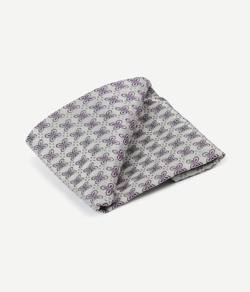 Suitable zijde pochet bloem wit