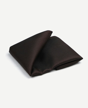 Suitable zijde pochet donkerbruin