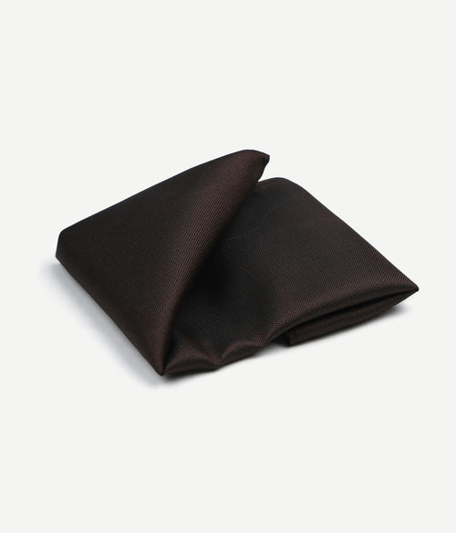 Suitable zijde pochet donkerbruin