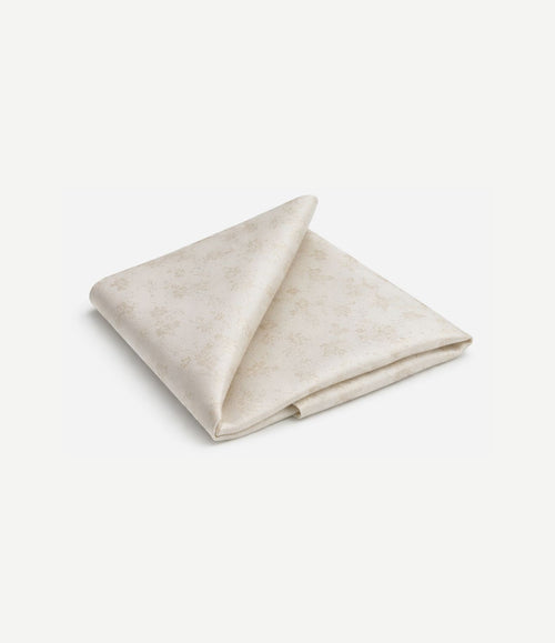 Zijde pochet flower off white
