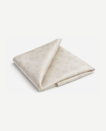 Zijde pochet flower off white