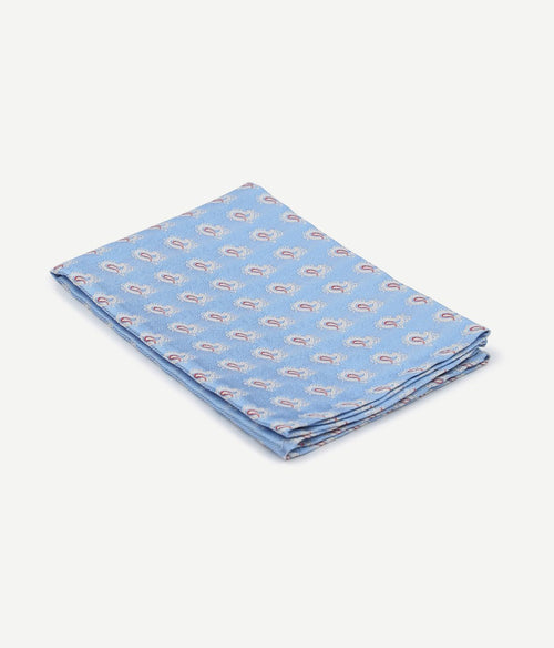 Suitable zijde pochet lichtblauw print