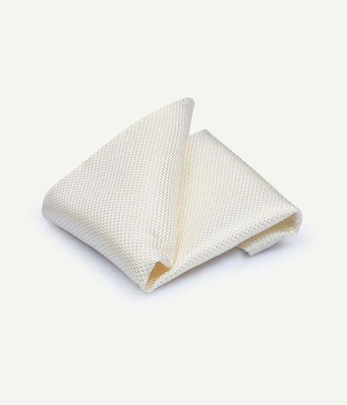 Suitable zijde pochet off-white