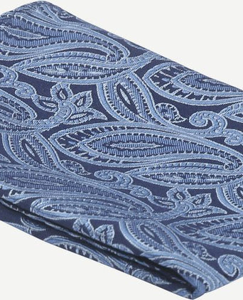 Suitable zijde pochet paisley blauw