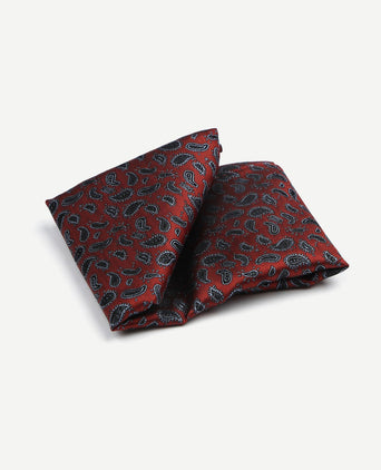 Zijde pochet paisley bordeaux