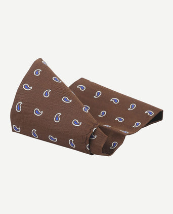 Suitable zijde pochet paisley bruin