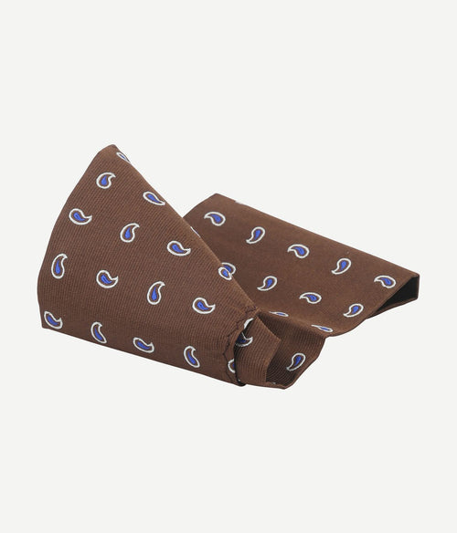 Suitable zijde pochet paisley bruin