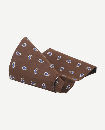 Zijde pochet paisley bruin