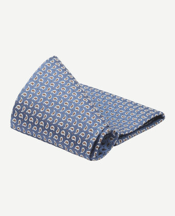 Suitable zijde pochet paisley donkerblauw