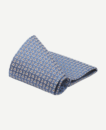 Zijde pochet paisley donkerblauw