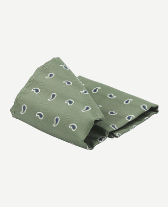 Zijde pochet paisley groen