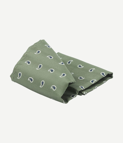 Suitable zijde pochet paisley groen