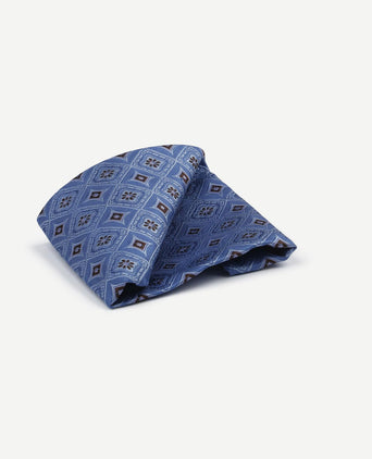 Suitable zijde pochet print blauw