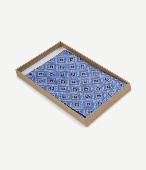 Suitable zijde pochet print blauw