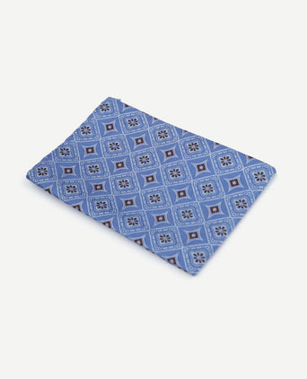 Suitable zijde pochet print blauw