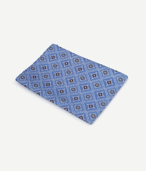 Suitable zijde pochet print blauw