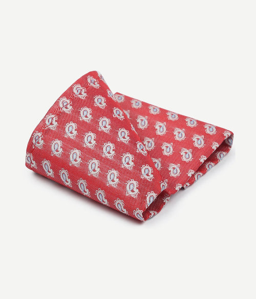 Zijde pochet rood print
