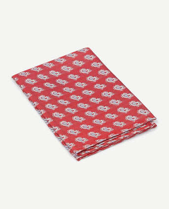 Zijde pochet rood print