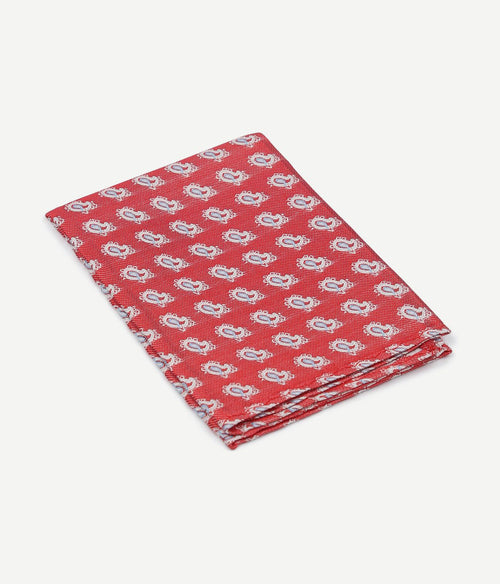 Zijde pochet rood print