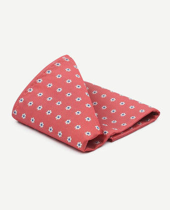 Zijde pochet rood print flower