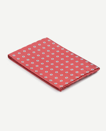 Zijde pochet rood print flower