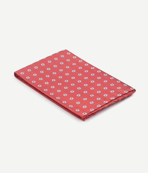 Zijde pochet rood print flower