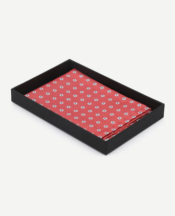 Zijde pochet rood print flower