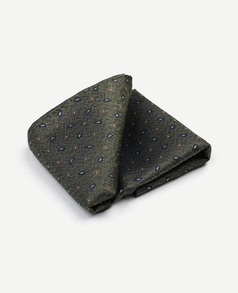 Zijde pochet small paisley olive