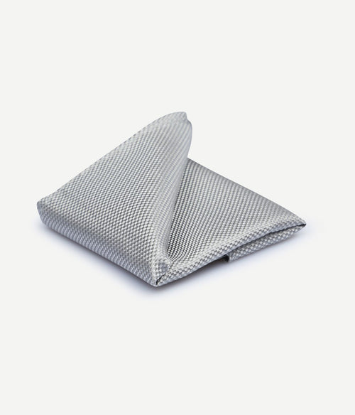 Suitable zijde pochet zilver