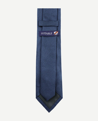 Suitable zijde stropdas denim blauw