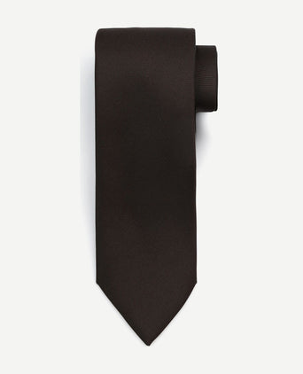 Suitable zijde stropdas donkerbruin