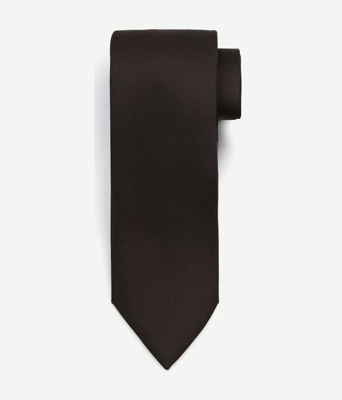 Suitable zijde stropdas donkerbruin