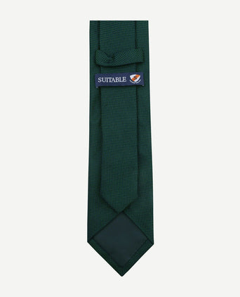 Suitable zijde stropdas donkergroen
