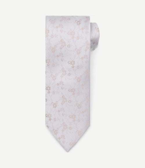 Zijde stropdas met flower off-white