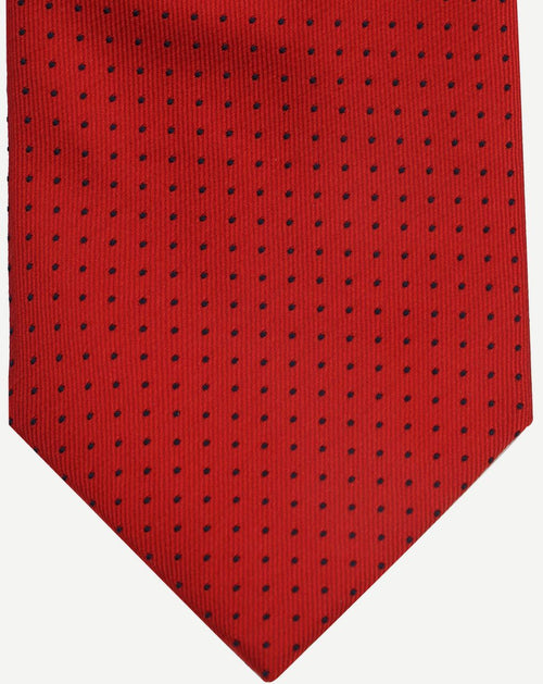 Suitable zijde stropdas stippen rood