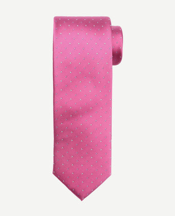 Suitable zijde stropdas stippen roze