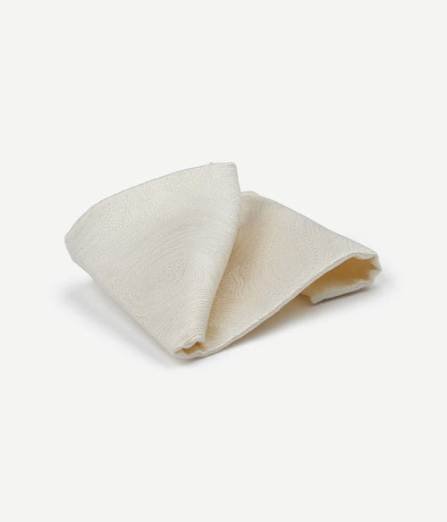 Suitable zijde wedding pochet paisley off white