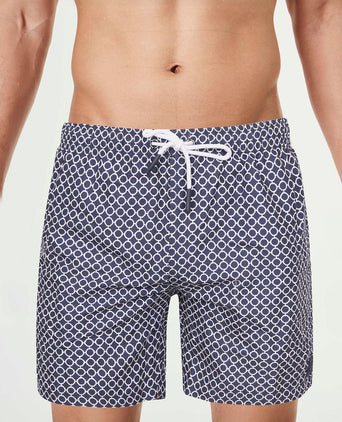 Suitable zwembroek circle chain donkerblauw | Regular-fit