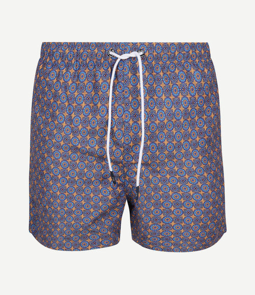 Zwembroek mediterra blauw oranje