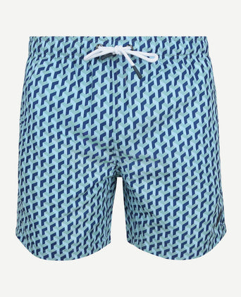 Zwembroek print blauw