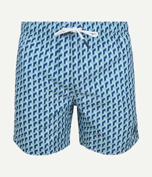 Zwembroek print blauw