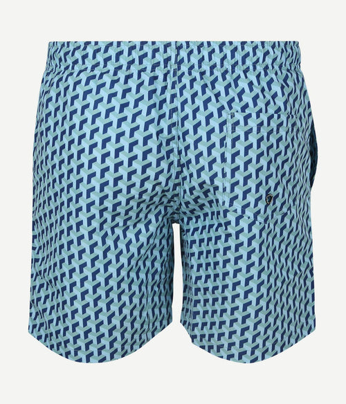 Zwembroek print blauw