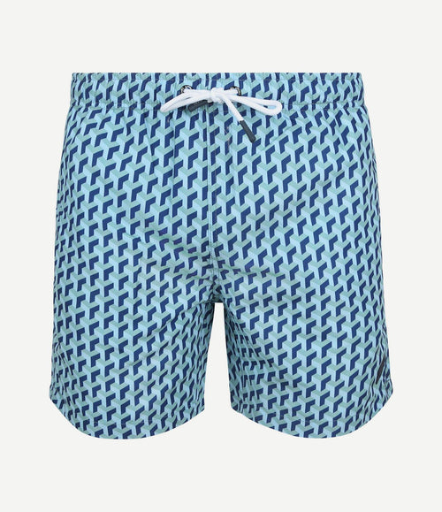 Zwembroek print blauw