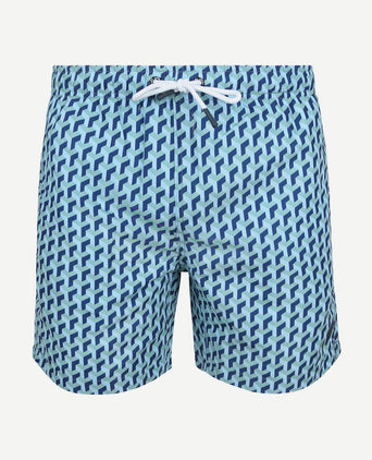 Zwembroek print blauw