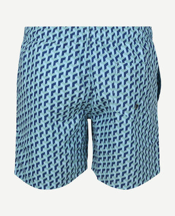 Zwembroek print blauw