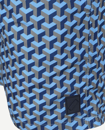 Zwembroek print donkerblauw