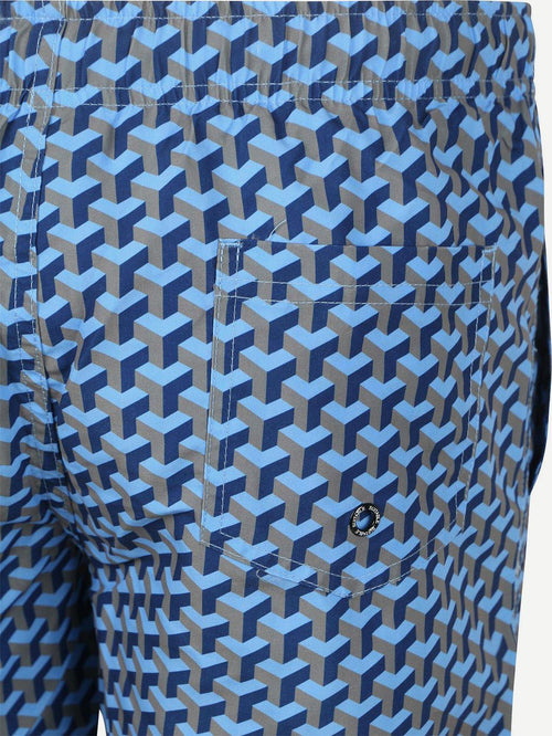 Zwembroek print donkerblauw