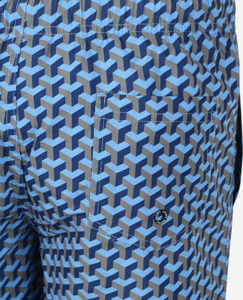 Zwembroek print donkerblauw